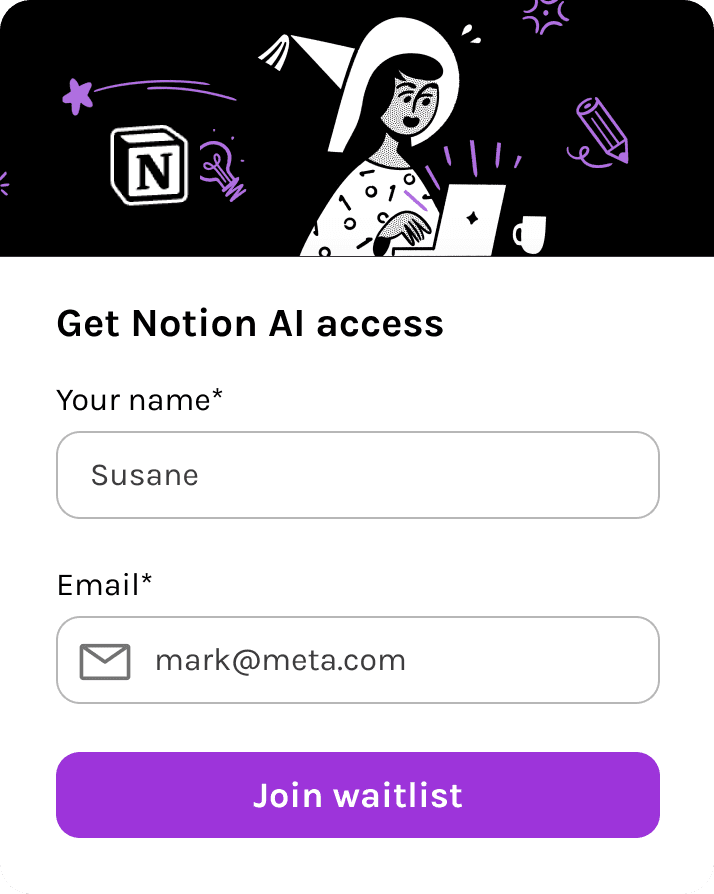 Pre-launch waitlist signup form