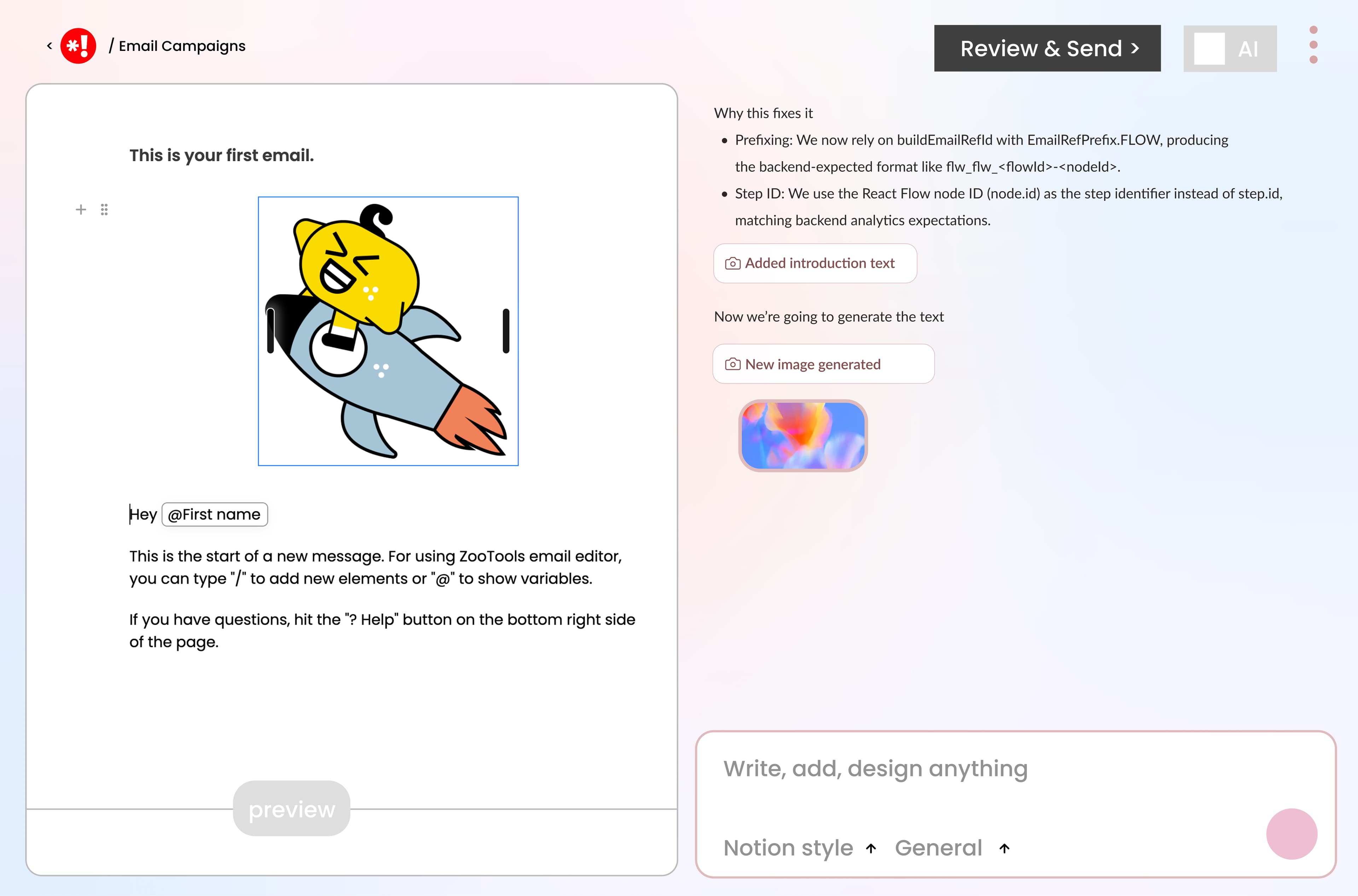 SMASHSEND email composer