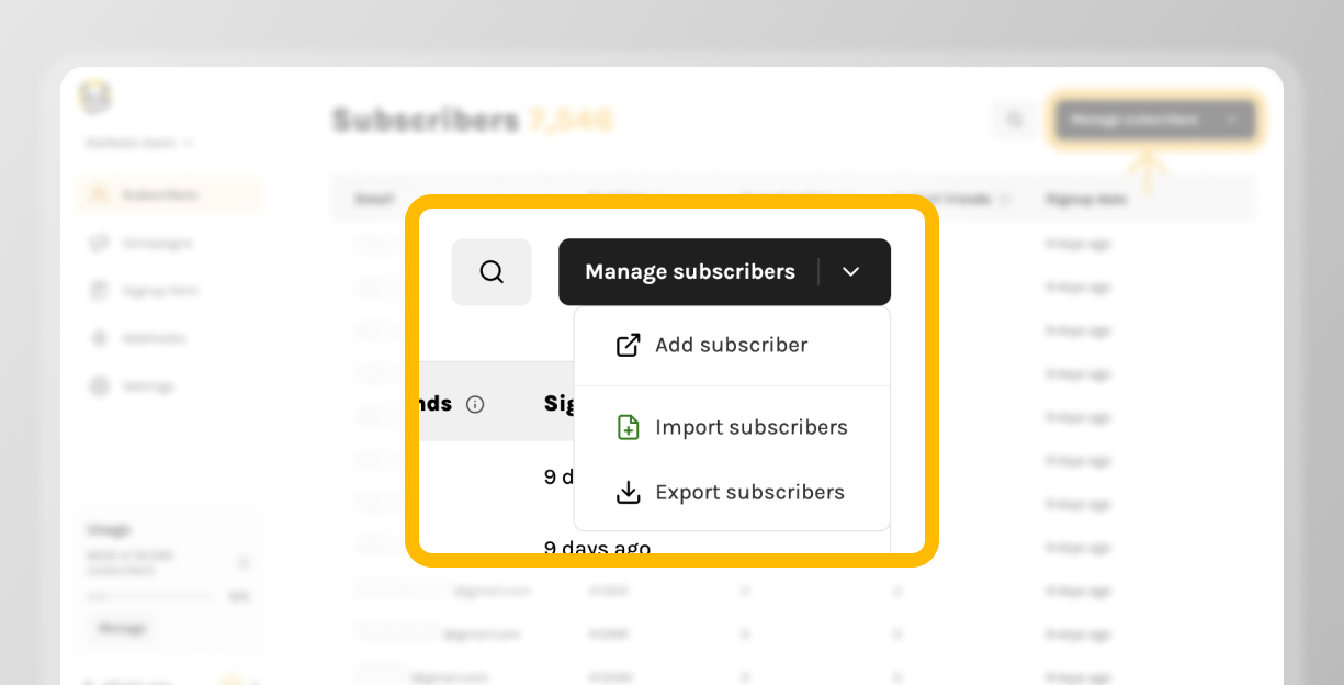 how to import CSV subscribers to SmashSend